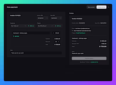 Small - Internal project management tool