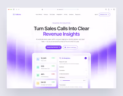 This AI Sales Call Analyzer SaaS website design is crafted t...