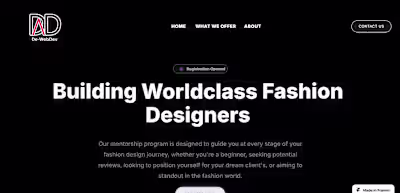 Fashion Designer Mentorship Website