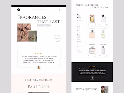 Webflow (Fragrantique Luxury Perfume Store Design & Development)