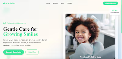 Pediatric Dental Clinic Website Design