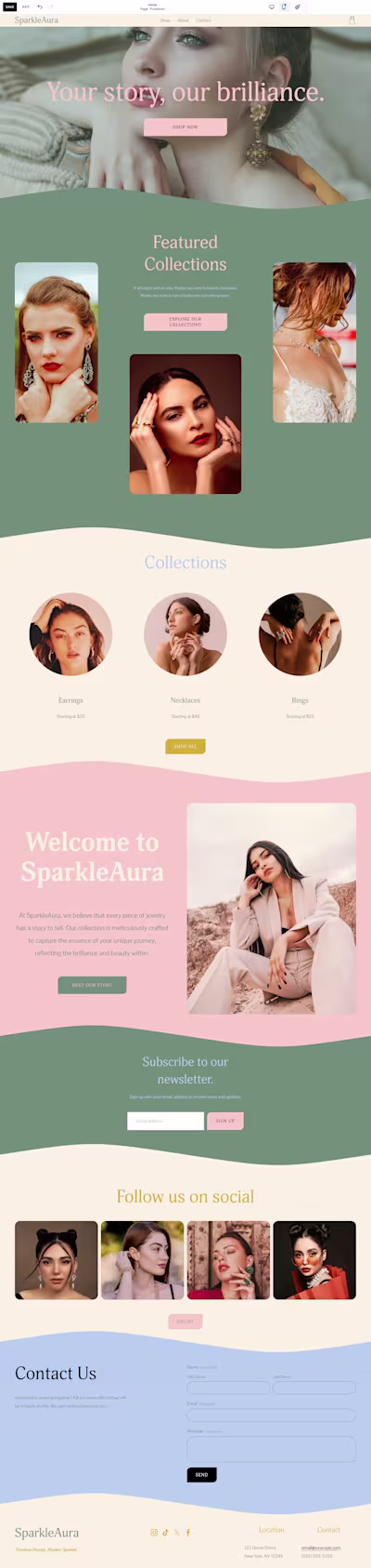 E-commerce Website SparkleAura