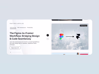 A featured articles section exploration I worked on. Hit or ...