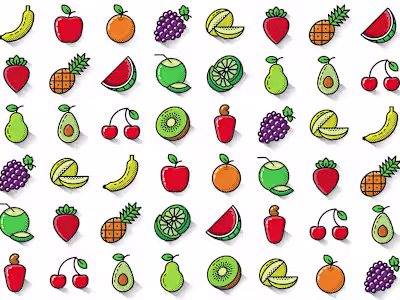 Fruits icon set