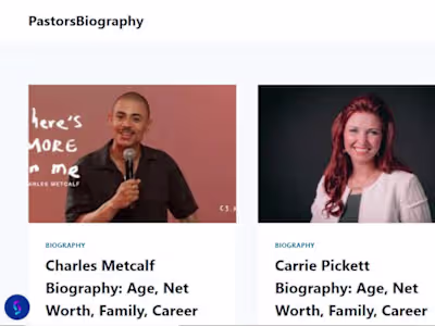 Pastor Biographies Wed Development and Writting Project