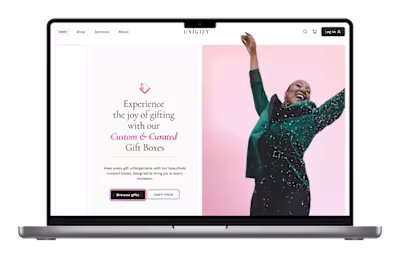 UniGift — Brand & UI for a gifting platform Scope: Visual id...