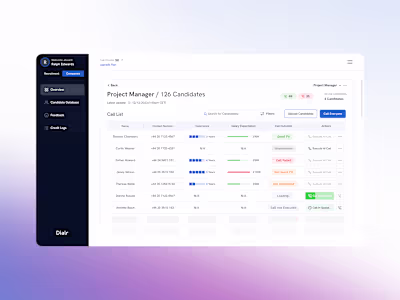 Dialr Recruitment - UI/UX Design