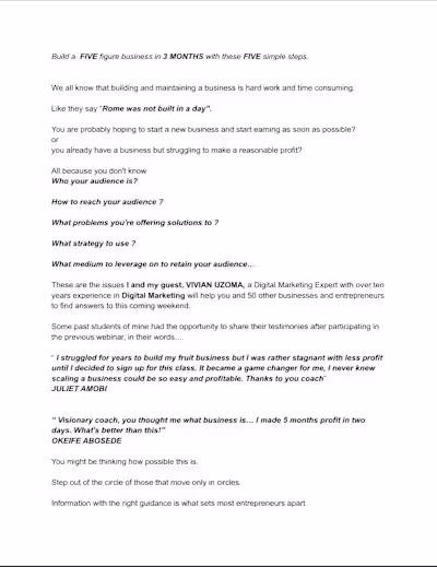 Sales copy for an online career coach