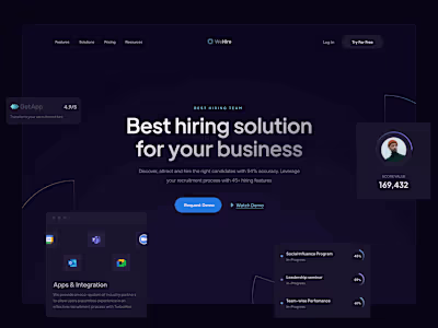 Landing Page Design for Hiring Team
