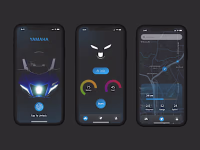 Remote control mobile app for Yamaha motorbikes