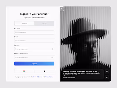 Login signup page design