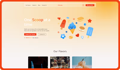 Ice Cream Website Design