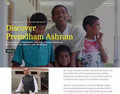 Premdham Ashram | Website Design