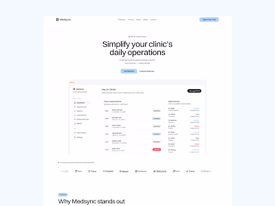 Medsync - Website Design + Framer Dev.