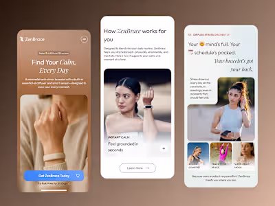 UX Design for Wearable Tech: ZenBrace Product Page