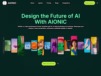 AIONIC - Modern AI SaaS Framer Template