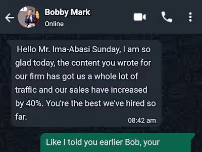 Client's Testimonials: SEO Optimized and persuasive content.