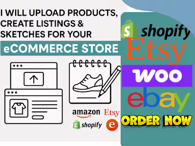 add products upload listings and create product sketches