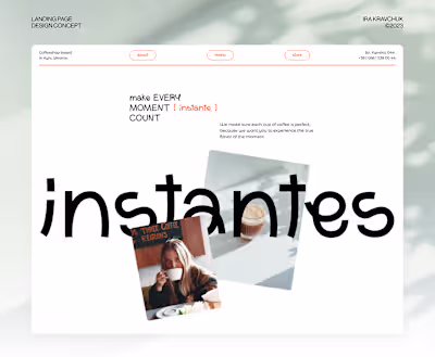 Landing page design | Coffee shop concept 