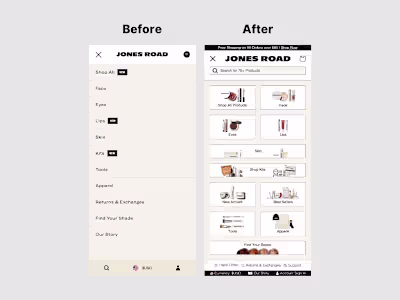 Shopify Menu for Beauty Store
