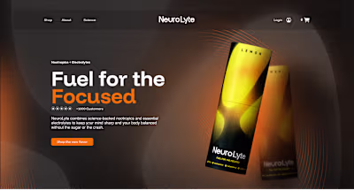 Ecomm Website for Hydration Drink