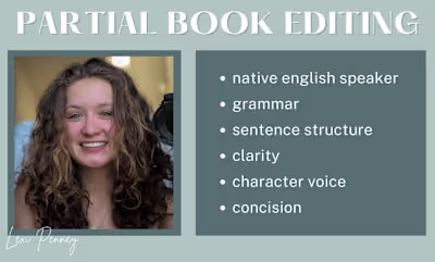 I will copy and line edit your fiction writing