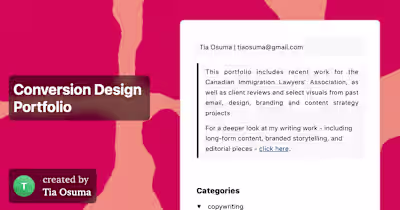 Conversion Design Portfolio