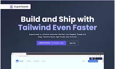 Supertweak - dev tool Chrome extension for Tailwind developers