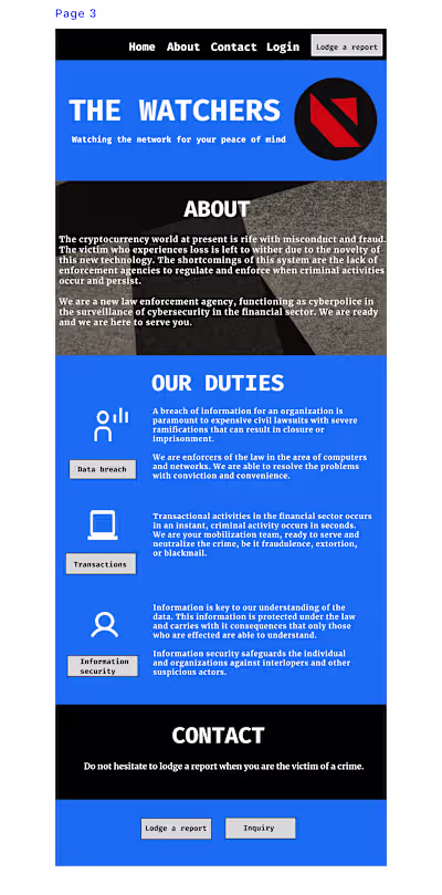 The Watchers - Web design