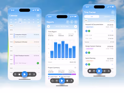 Time Tracker Mobile App Design