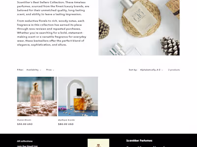 Shopify Perfume website design