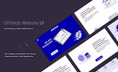 DFSHub Fantasy Football Website Landing Page UI/UX Design
