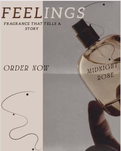 Midnight Rose – Perfume Ad Design