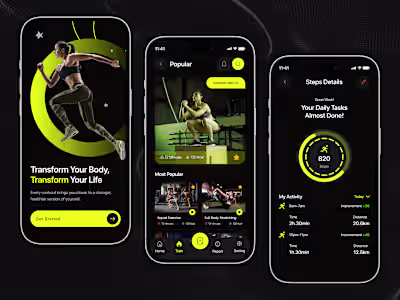 Fitness, Health | Mobile App | UI UX