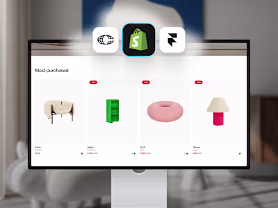 Framer eCommerce website made for Scandinavian furniture brands