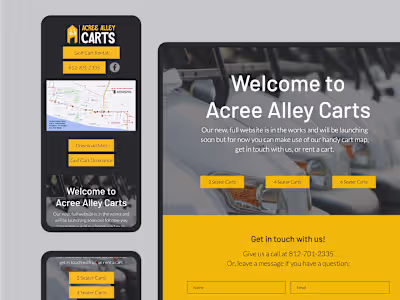 Acree Alley Cart Landing Page