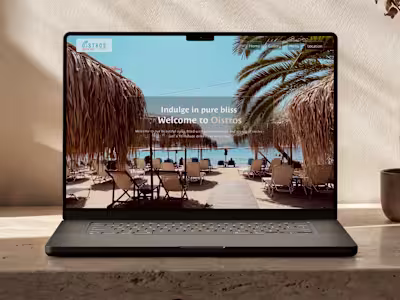Oistros Beach Bar landing page design
