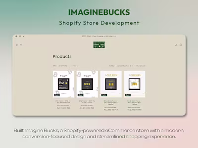 Imagine Bucks - Shopify E-Commerce Platform Development