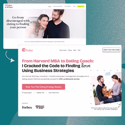 Dating Guru Landing Page Design