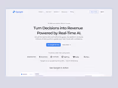 Landing page. Hero section