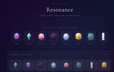 built this crystal soundscape for