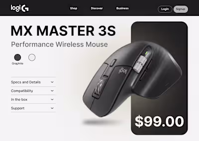Logitech Product Page Design