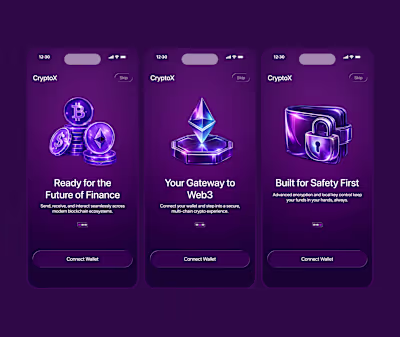 Onboarding flow for cryptoX