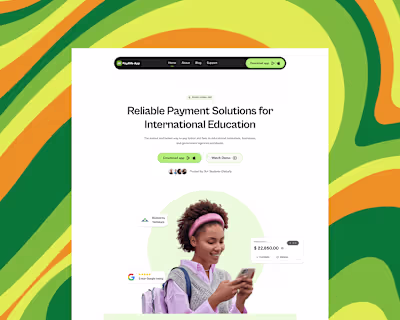 Fintech Landing Page for International Eduction 