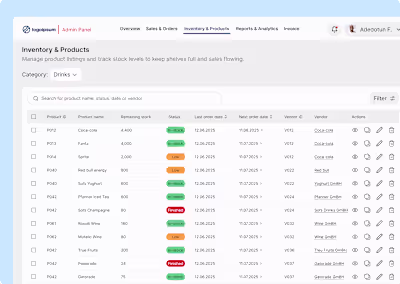 Dashboard Iteration: Inventory & Products