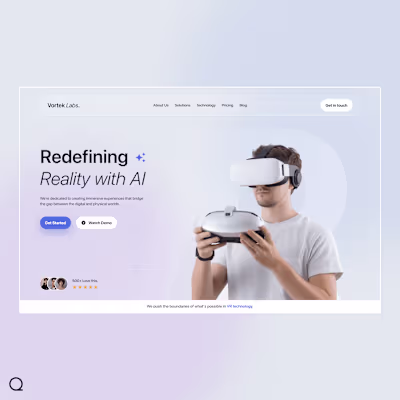 AI-Powered VR Technology Company Web Design