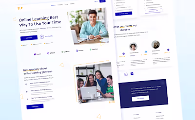 UI/UX design of landing page for online learning on Behance