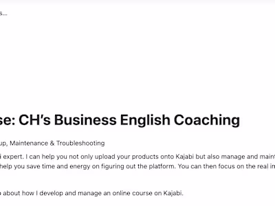 You can find my demo course on Kajabi for the taste! Profoli...