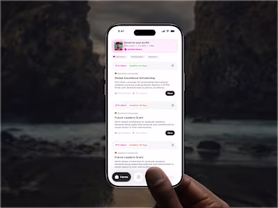 Surge - Scholarship Matching AI App Design