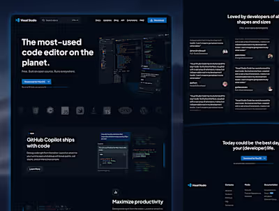 VSCode – Marketing site redesign